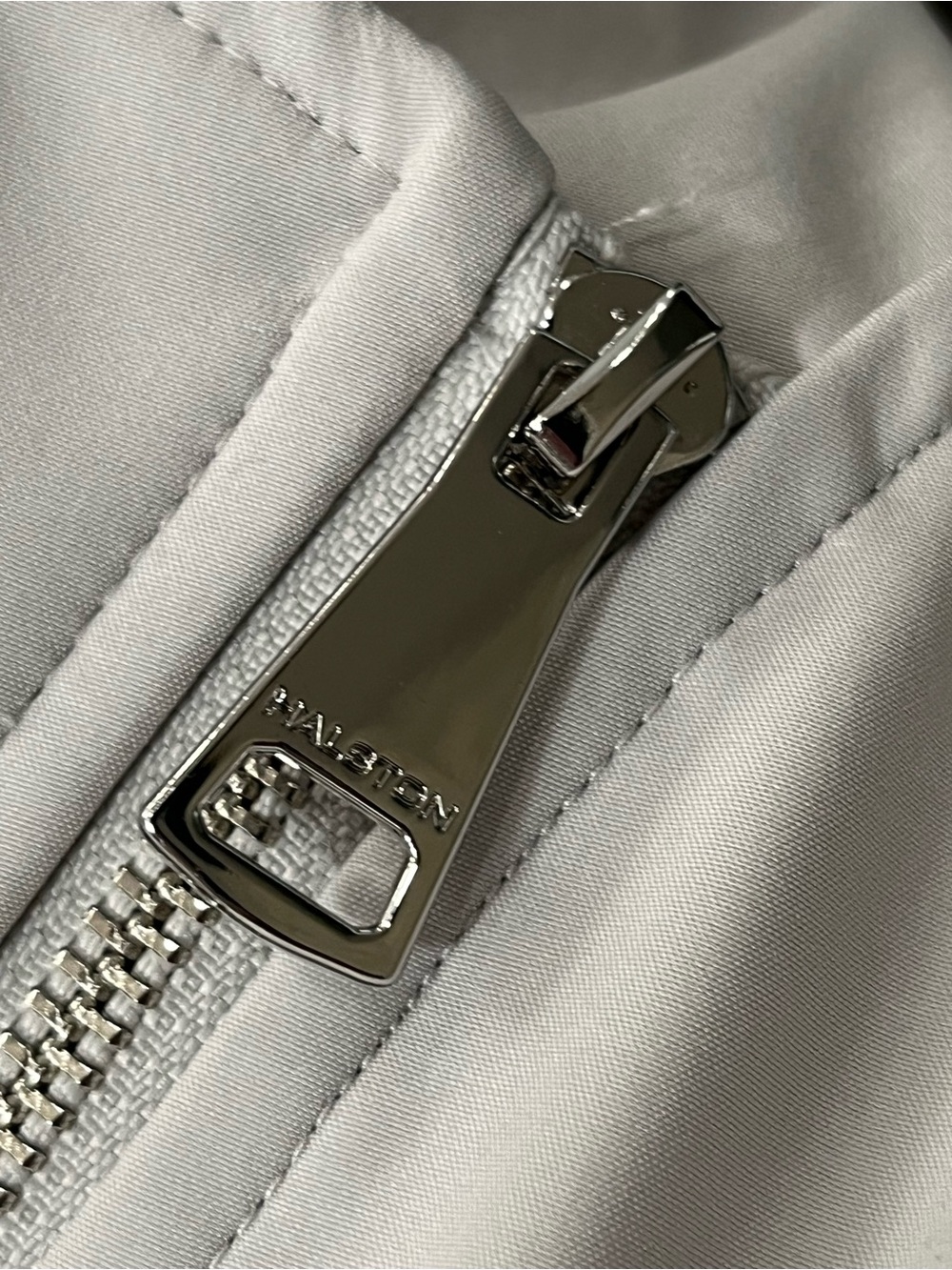 Halston Trench Coat Light Grey Size Large - Picture 11 of 16